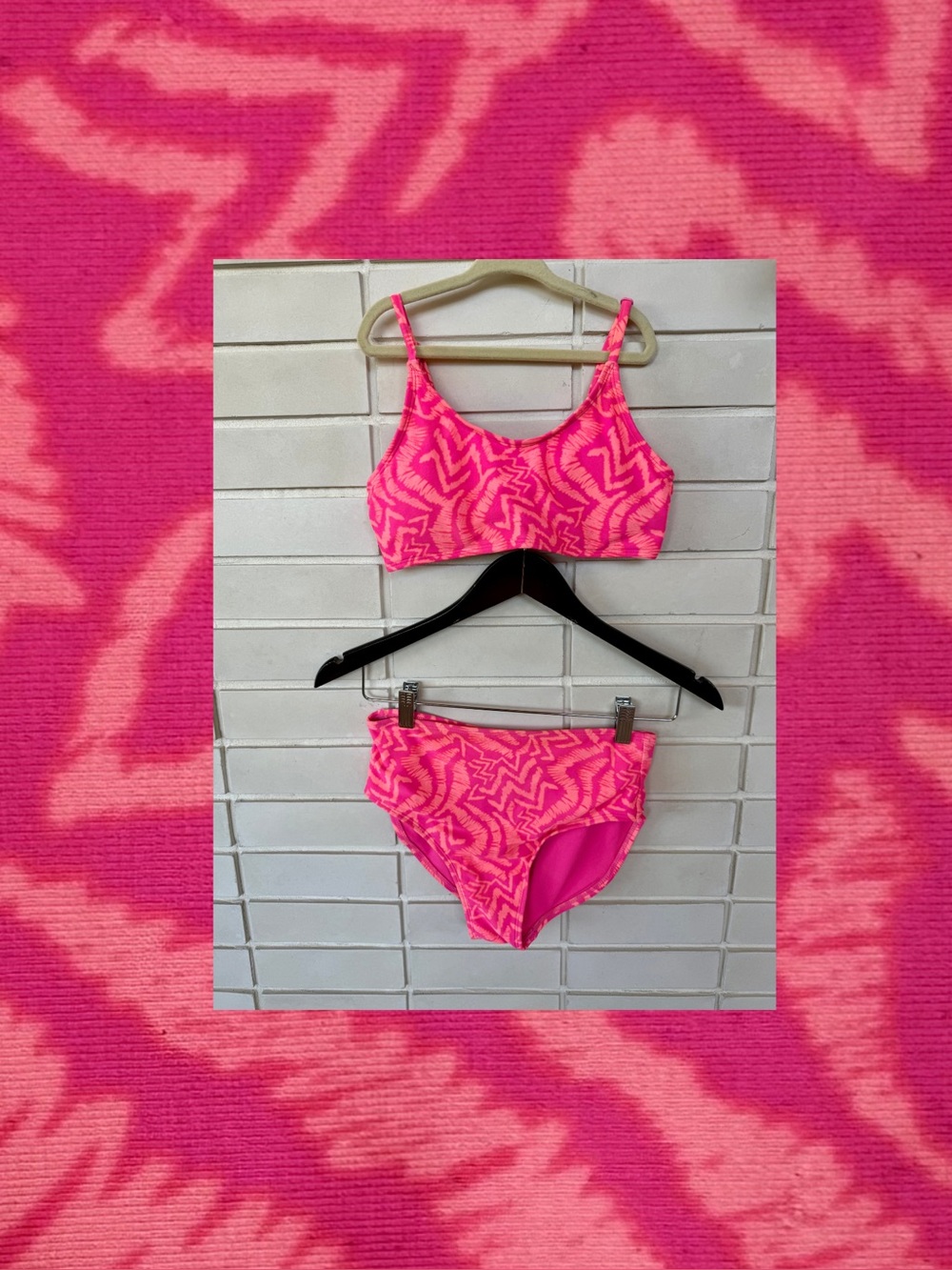Art Class Girls Bikini Two Piece Swimsuit * Pink Print * Size L 10/12 Ages 10-12